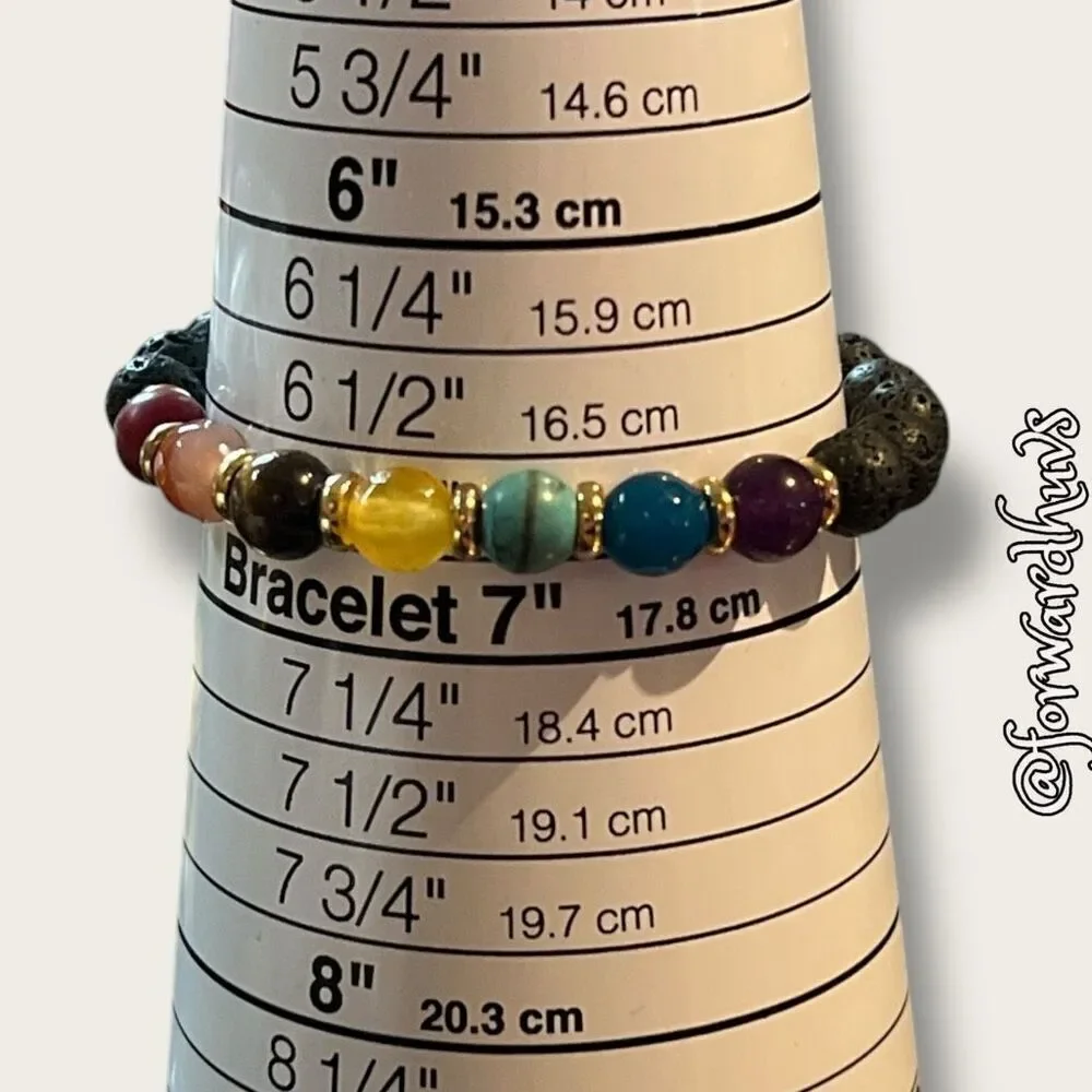 Bundle Sale 3 for $15 | Alexa’s Angels Chakra Lava Stone Stretch Bracelet